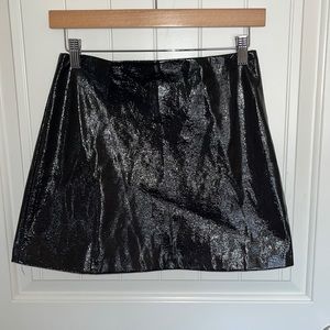 Black Faux Leather Skirt